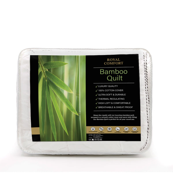 Royal Comfort Luxury Bamboo 250GSM Quilt - Single - Lets Party