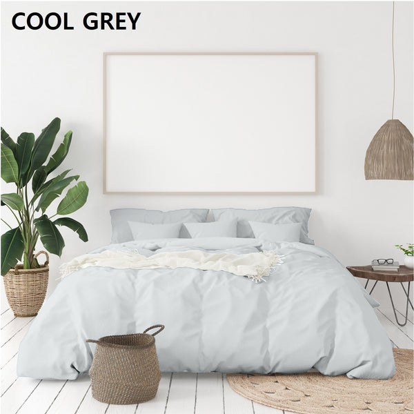 Royal Comfort - Balmain 1000TC Bamboo cotton Quilt Cover Sets (Queen) - Cool Grey - Lets Party