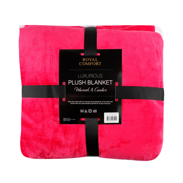 Royal Comfort Plush Rose Pink Blanket - Lets Party