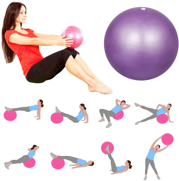 25cm Blue Gym Yoga Ball Home Fitness Exercise Balance Pilates Pregnancy Birthing - Lets Party