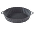 Reusable 18.5cm Grey Air Fryer Accessories Basket Silicone Pot Baking Tray Mat Oven Nonstick - Lets Party