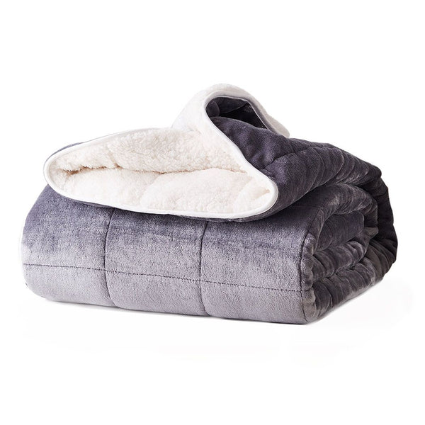 DreamZ Weighted Blanket Heavy Gravity Deep Relax Ultra Soft 9KG Adults Grey - Lets Party