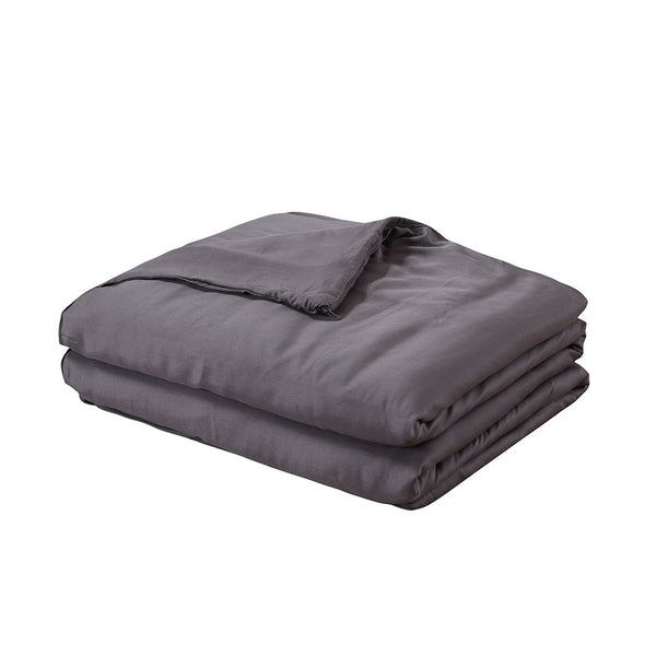 DreamZ 7KG Weighted Blanket Promote Deep Sleep Anti Anxiety Single Dark Grey - Lets Party