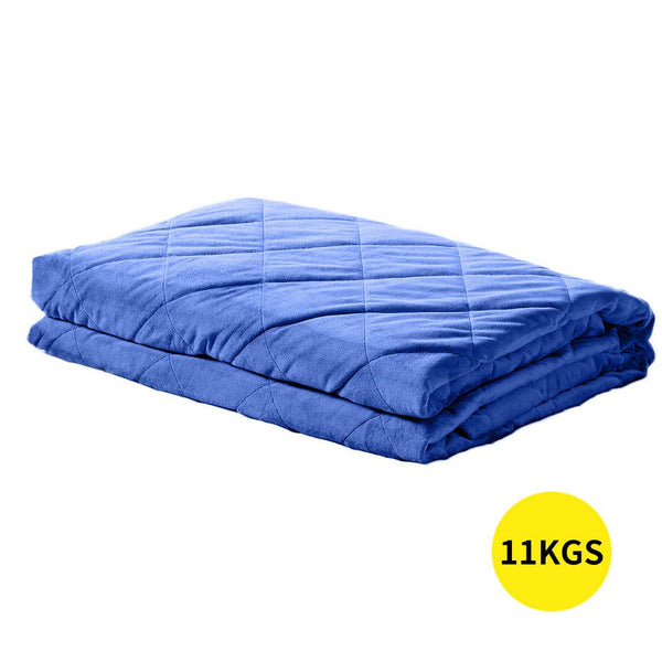 DreamZ 11KG Adults Size Anti Anxiety Weighted Blanket Gravity Blankets Blue - Lets Party