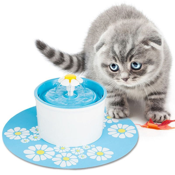 Cat Dog Pet Water Fountain Bowl Drinking Flower Water Dispenser Feeder Health - Lets Party