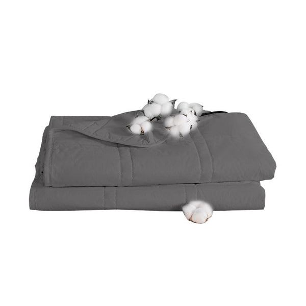 Dreamz Weighted Blanket Cotton Heavy Gravity Adults Deep Relax Relief 5KG Grey - Lets Party