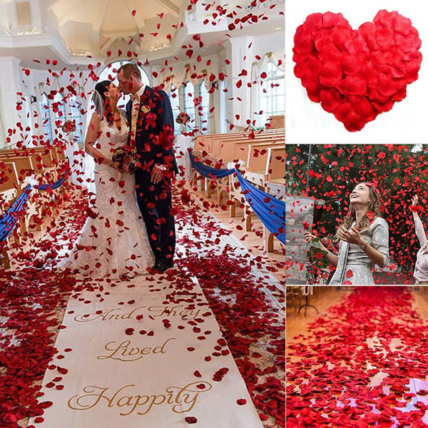 144pcs Artificial Silk Petals Flowers Rose Wedding Flower Girl Basket Decoration - Lets Party