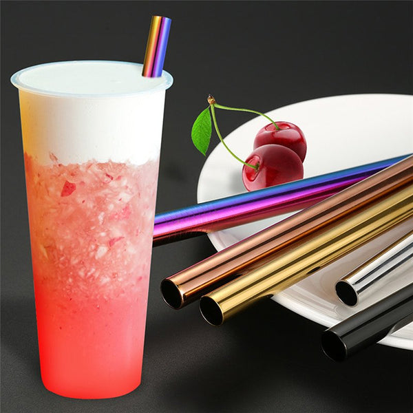 Thick Shake Milkshake Stainless Steel Straws Reusable Metal Drinking Straw Brush - Lets Party