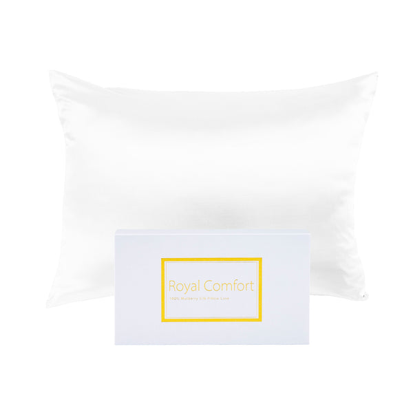 MULBERRY SILK PILLOW CASE TWIN PACK - SIZE: 51X76CM - WHITE - Lets Party