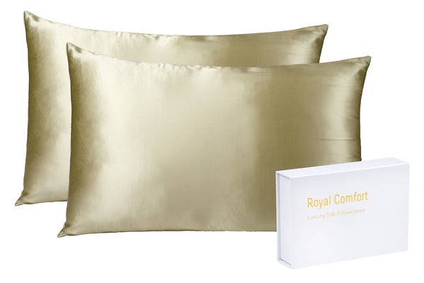 MULBERRY SILK PILLOW CASE TWIN PACK - SIZE: 51X76CM - CHAMPAGNE - Lets Party