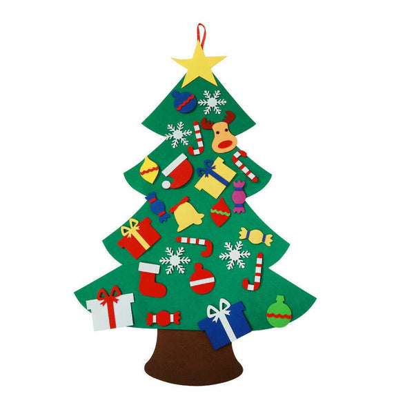 Felt Christmas Tree Set DIY with Removable Ornaments Xmas Hand Craft Decorations - Lets Party