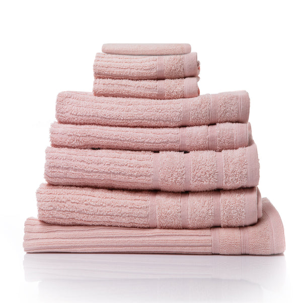 Royal Comfort Eden Egyptian Cotton 600 GSM 8 Piece Towel Pack Blush - Lets Party