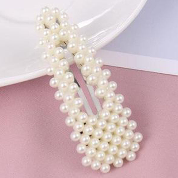 Women Girl Pearl Hair Clip Snap Barrette Stick Pin Hair Accessories Party AU