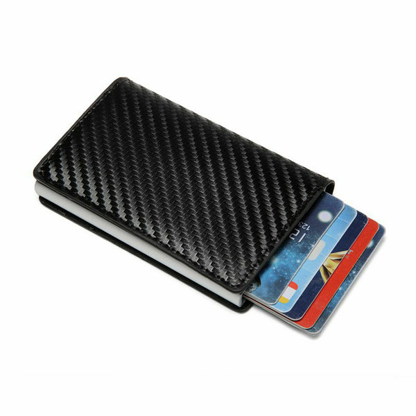 Credit Card Holder Leather Wallet RFID Blocking Pop Slim Aluminum Card Case AUS