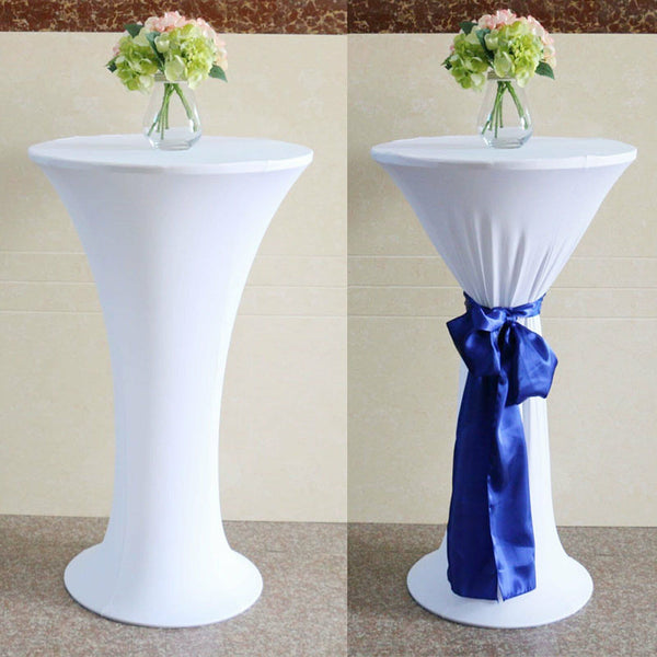 60cm Bar Table Cover Cocktail Spandex Round Tablecloth Wedding Party Black White