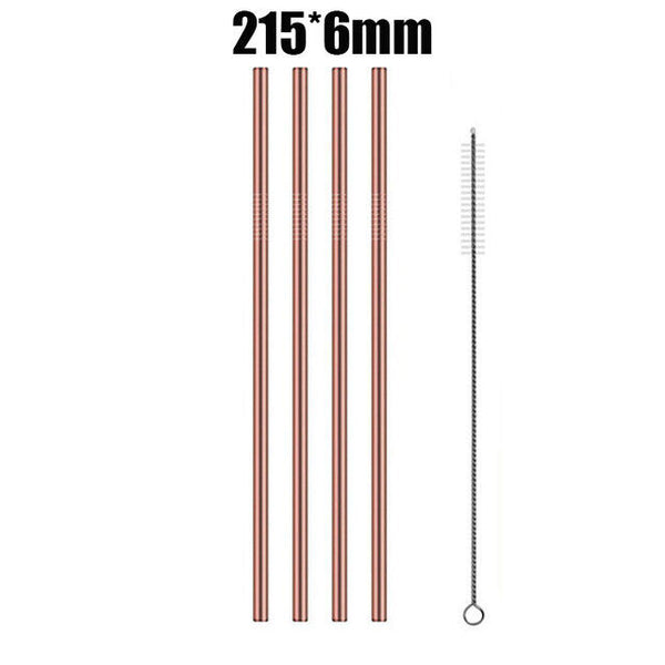 Stainless Steel Straw Metal Drinking Straw Bent Long Reusable Washable