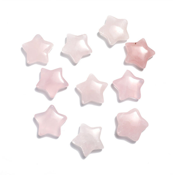 4X Natural Crystal Quartz 3CM Star Carved Worry Pocket Gemstone Healing Stone AU