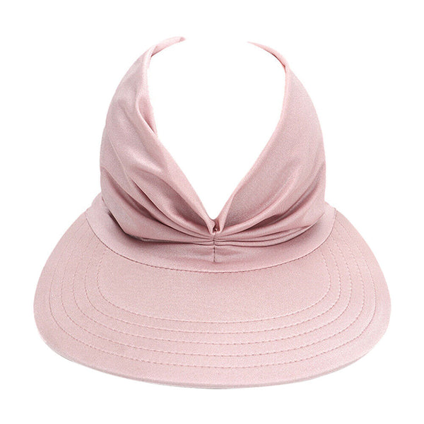 Women's Visor Hat Swimming Cap Beach Pony Tail Sun Wide Brim Summer Ladies Sport