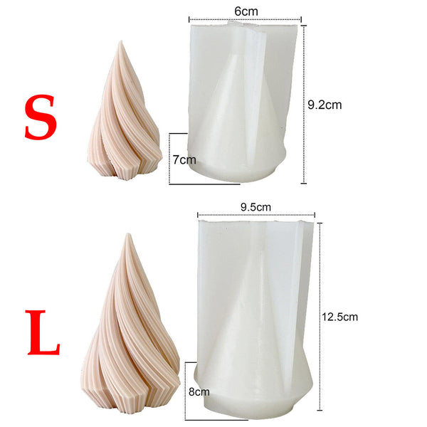 3D Silicone Candle Making Moulds DIY Art Cone Soap Wax Plaster Candles Mold New