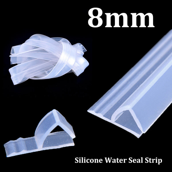 4pcs 6mm/8mm/10mm Silicone Water Seal Strip Windows Bathroom Shower Screen Door