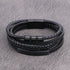 Men's Stainless Steel Leather  Bracelet Multilayer Braided Cuff Magnetic ClaspAU