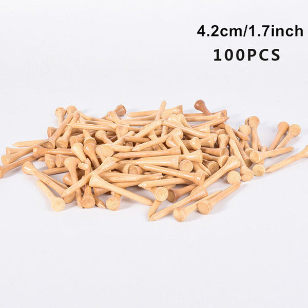 UP 200Pcs Bamboo Wooden Golf Tees 70mm & 83mm 2 Size Golf Accessories Training