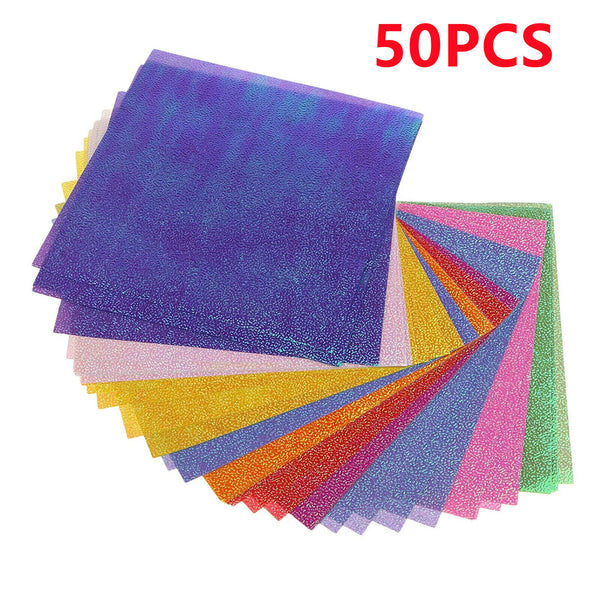 24-120X Square Colored Origami Glitter Folding Paper DIY Crafts Tool Gift Manual