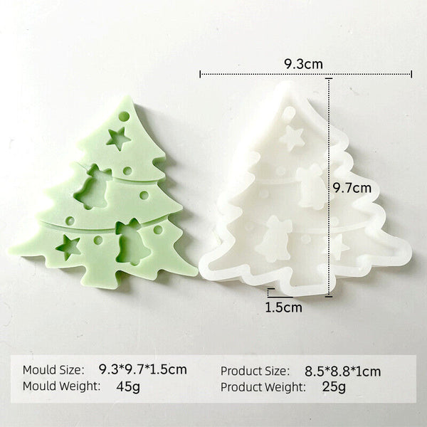 Christmas Tree Chocolate Cake Jelly Tray Mold Santa Claus Soap DIY Silicone Mold