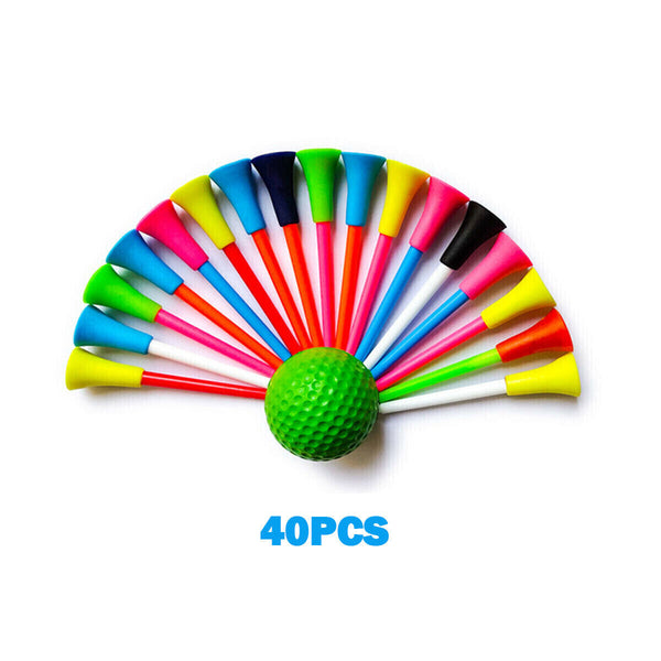 20/40/100Pack 83mm Golf Tees Multi Color Plastic With Rubber Cushion Top Quality