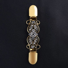 1X Sweater Shirt Crystal Women Cardigan Scarf Clip Clasps Decor Dress Cinch Retr