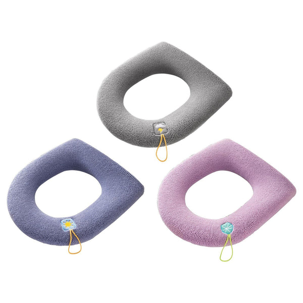 3PCS Winter Warm Soft Washable Toilet Seat Closestool Cover Cushion Warm Mat Pad
