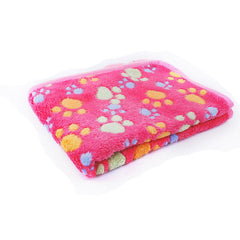 1X Warm Pet Mat Paw Print Cat Dog Puppy Fleece Soft Blanket Bed Cover Cushion AU