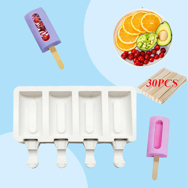 4 Cavity Mold Silicone Cake Baking Mould DIY Ice Cream Lolly Molud Tools