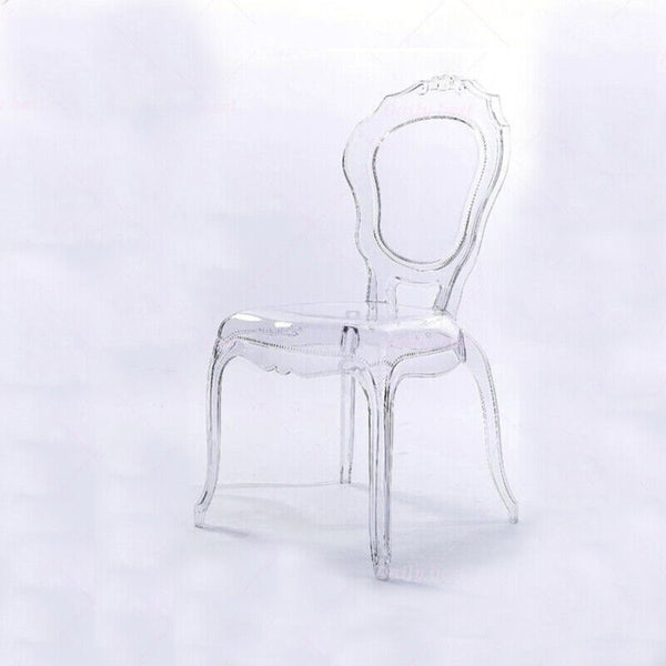 1x Acrylic Transparent Black Ghost Chair Devil Chairs Stackable Wedding Party Ev