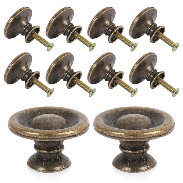 Vintage Handles Cabinet Drawer Cupboard Door Iron Knob Antique Brass Pull