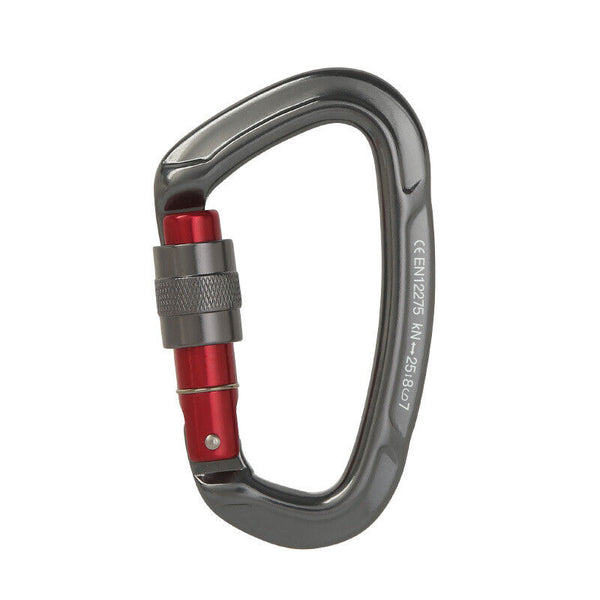 25KN Screwgate Locking Rock Climbing Carabiner Clip Aluminum D Ring Hook Buckle