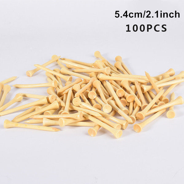 UP 200Pcs Bamboo Wooden Golf Tees 70mm & 83mm 2 Size Golf Accessories Training