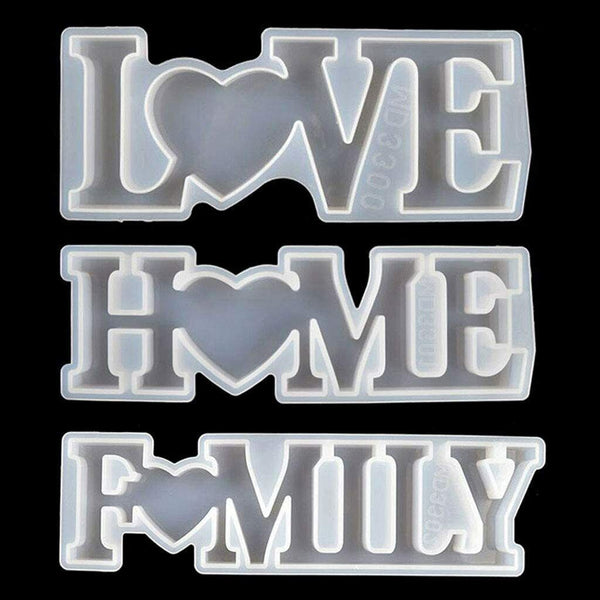 Large LOVE/HOME/FAMILY Letter Resin Casting Silicone Mold Making Epoxy Mould AU