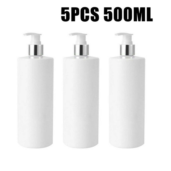 10PCS 500mL Empty Lotion Pump Bottles Shampoo Soap Dispenser Refillable Bathroom