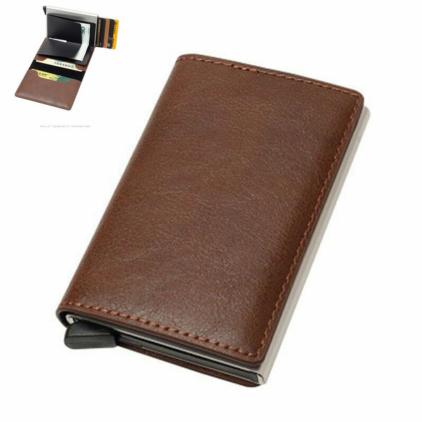 Credit Card Holder Leather Wallet RFID Blocking Pop Slim Aluminum Card Case AUS