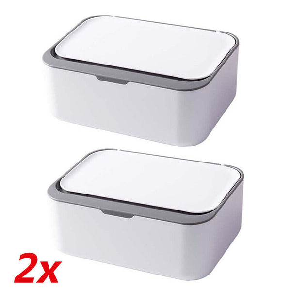 2PCS Wipes Dispenser Box Wet Baby Wipes Holder Tissue Storage Case With Lid NEW