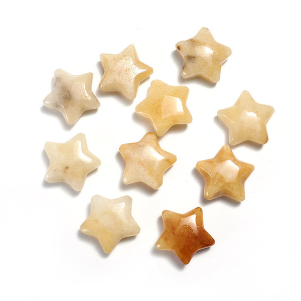 4X Natural Crystal Quartz 3CM Star Carved Worry Pocket Gemstone Healing Stone AU