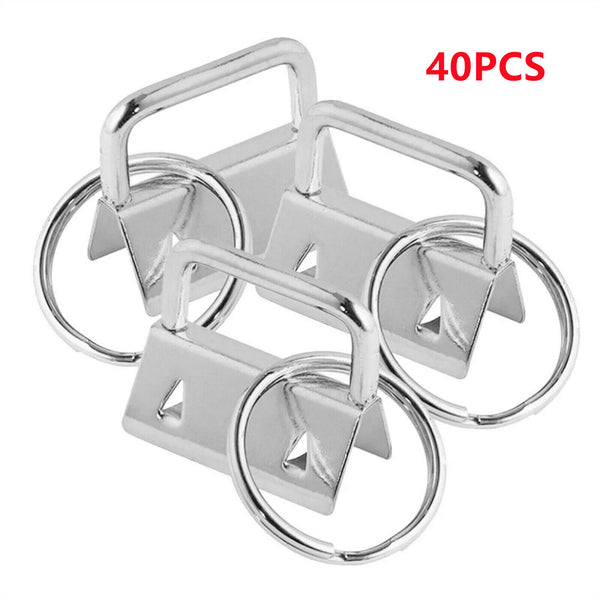 20-100PCS Key Fob Hardware Keychain Split Ring Wrist Wristlet Cotton Tail Clip