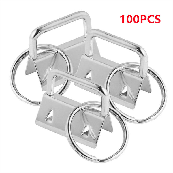 20-100PCS Key Fob Hardware Keychain Split Ring Wrist Wristlet Cotton Tail Clip
