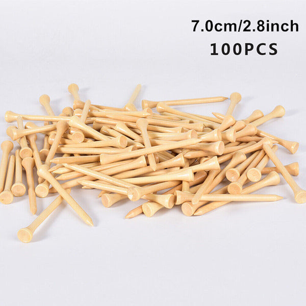 UP 200Pcs Bamboo Wooden Golf Tees 70mm & 83mm 2 Size Golf Accessories Training