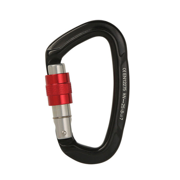 25KN Screwgate Locking Rock Climbing Carabiner Clip Aluminum D Ring Hook Buckle