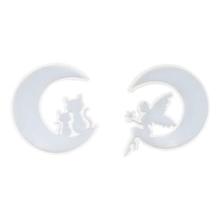2PCS Christmas Deer Moon Cat Silicone Resin Casting Mold Jewelry Epoxy Moulds AU