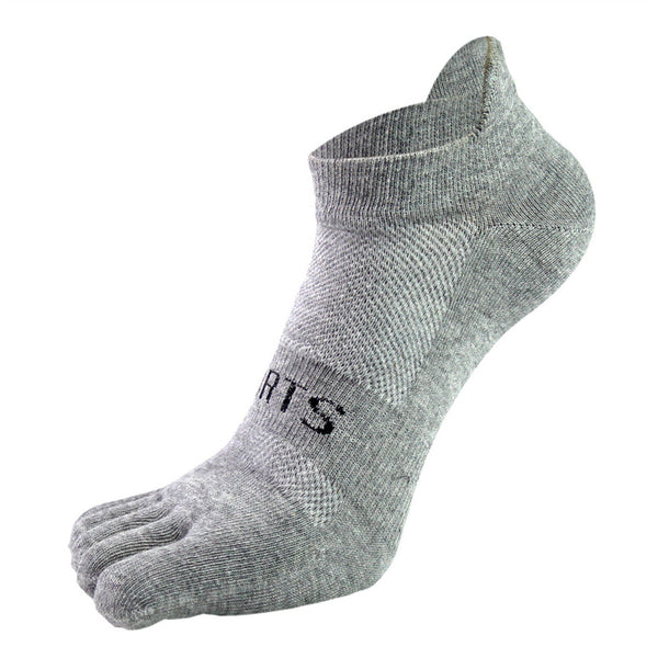 3 Pairs Men Cotton Running Ankle Sports Toe Socks Five Finger Grey Blue Black