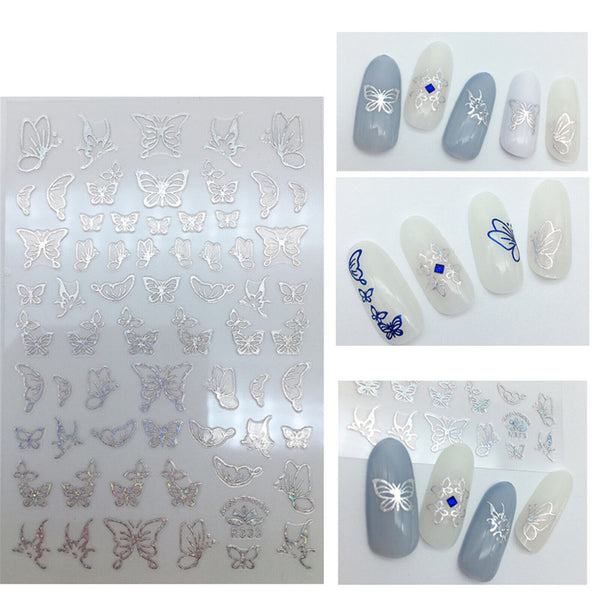 11Pcs/set Flower Lace Nail Foil Decal Transfer Star Glue Strong Adhesive DIY Gel