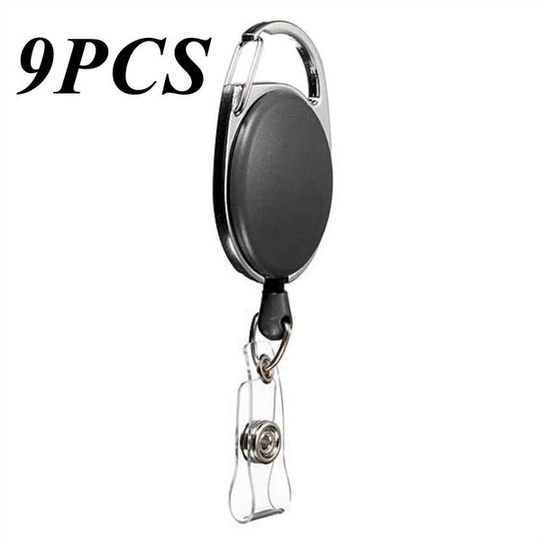 UP 9X Retractable Badge Holder Reel ID Card Business Security Pull Key Tag Clip